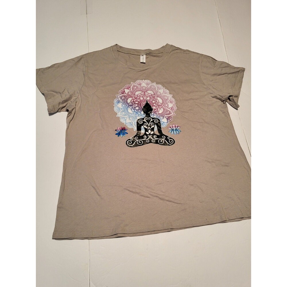 (#16 Chicyea Short Sleeve Gray Meditation Print Size Women's XL Gray